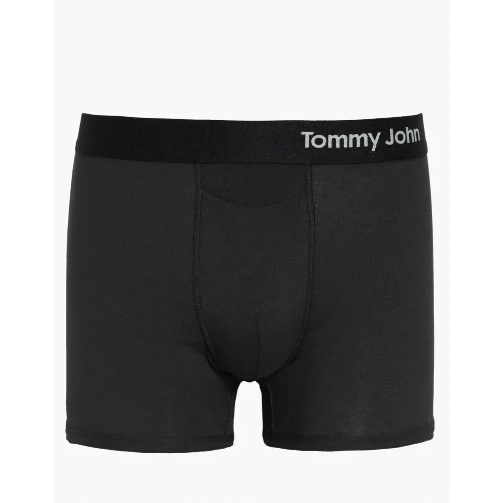 Tommy John Underwear Mens Small Black Stretch Elastic Waist Boxer Briefs SGN1595